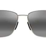 Maui Jim Men's and Women's Kaala Polarized Rectangular Sunglasses, Silver/Neutral Grey, Medium