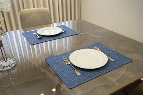 HOMEYNICE Placemat Set-Washable Place Mats for Parties, Elegant Table Mats for Kitchen Table, Set of 4 Dining Table Placemats, Heat-Resistant Cloth Placemats for Indoor and Outdoor,13x19-Navy Blue - Image 3