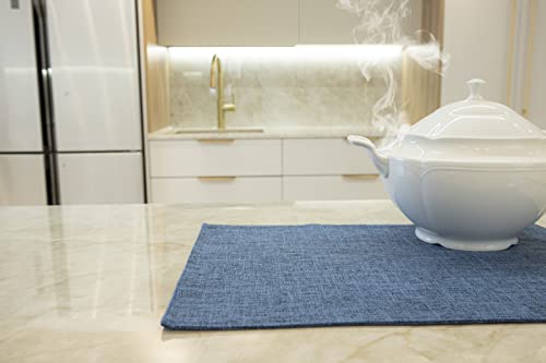 HOMEYNICE Placemat Set-Washable Place Mats for Parties, Elegant Table Mats for Kitchen Table, Set of 4 Dining Table Placemats, Heat-Resistant Cloth Placemats for Indoor and Outdoor,13x19-Navy Blue - Image 4