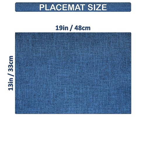 HOMEYNICE Placemat Set-Washable Place Mats for Parties, Elegant Table Mats for Kitchen Table, Set of 4 Dining Table Placemats, Heat-Resistant Cloth Placemats for Indoor and Outdoor,13x19-Navy Blue - Image 5