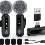 USB C Lavalier Microphone Wireless Mini Mic for Type-C Android Phone/Tablet/PC Video Recording Clip-on Mics with Rotatable Clip&Denoise Recording, Ideal for Vlog Tiktok Youtube Podcast Content Creator